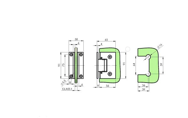 Messing Türbeschlag Scharniere für Schwingtür Glastür Pendeltür Chrom Verchromt